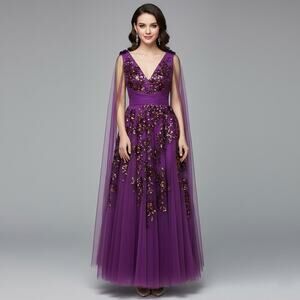 New Size 10 Purple Gala Formal Evening Wear